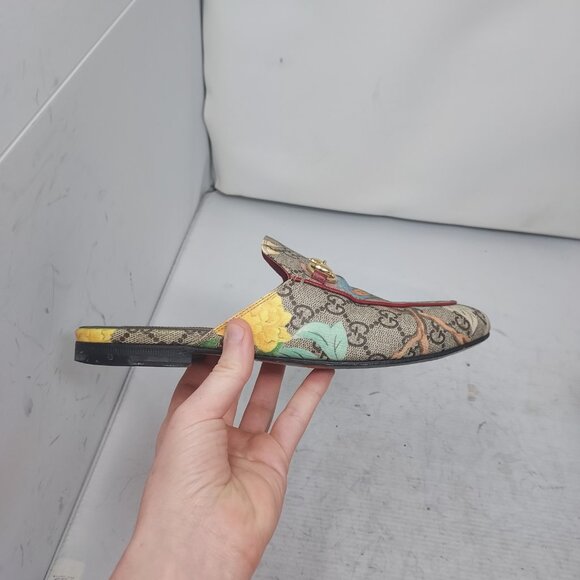 Gucci Beige Princetown Tien Motif GG Slide Loafer Slip On Mule - Picture 6 of 9